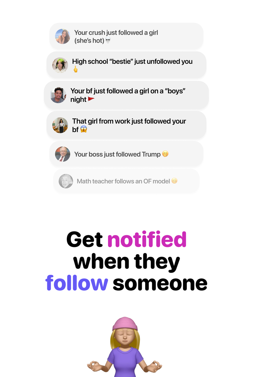 See who someone recently followed.
